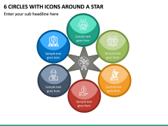 6 Circles with Icons Around a Star PPT slide 2