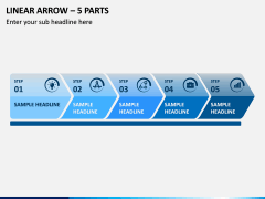 Linear Arrow – 5 Parts PPT Slide 1