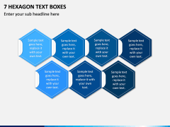 7 Hexagon Text Boxes PPT slide 1