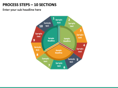 Process Steps – 10 Sections PPT slide 2