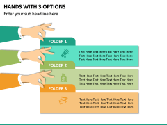 Hands With 3 Options PPT Slide 2