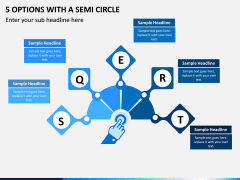 5 Options with a Semi Circle PPT slide 1