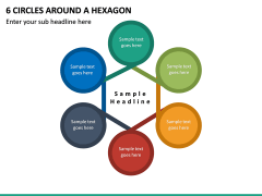 6 Circles Around a Hexagon PPT slide 2