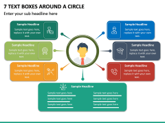 7 Text Boxes Around a Circle PPT slide 2