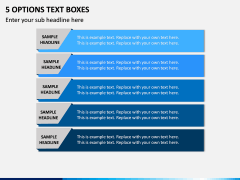 5 Options Text Boxes PPT Slide 1