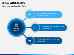 Circle with 3 steps PPT slide 1