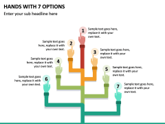 Hands with 7 Options PPT slide 2