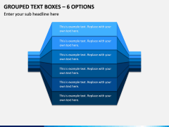 Grouped Text Boxes – 6 Options PPT Slide 1