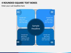 4 Rounded Square Text Boxes PPT slide 1