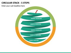 Circular Stack - 5 Steps PPT Slide 2