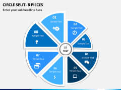 Circle Split- 8 Pieces PPT Slide 1