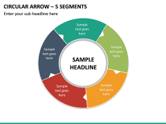 Circular Arrow – 5 Segments PPT Slide 2