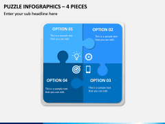 Puzzle Infographics – 4 Pieces PPT Slide 1