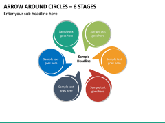 Arrow Around Circles – 6 Stages PPT slide 2