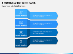 4 Numbered List with Icons PPT slide 1