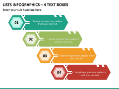 Lists Infographics – 4 Text Boxes PPT slide 2
