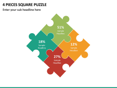 4 Pieces Square Puzzle PPT Slide 2