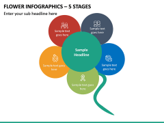 Flower Infographics – 5 Stages PPT slide 2