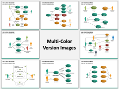 Use cases diagram multicolor combined