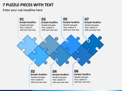 7 Puzzle Pieces with Text PPT slide 1