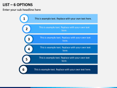 List – 6 Options PPT Slide 1