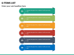 6 Items List PPT slide 2