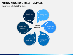 Arrow Around Circles – 6 Stages PPT slide 1
