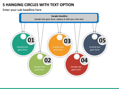 5 Hanging Circles with Text Option PPT slide 2