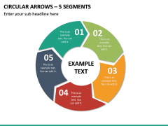 Circular Arrows – 5 Segments PPT Slide 2