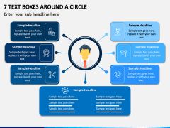 7 Text Boxes Around a Circle PPT slide 1