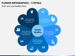 Flower Infographics – 5 Petals PPT slide 1