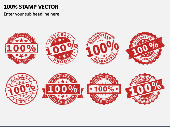 100% Stamp Vector PPT Slide 1