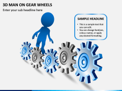 3d Man On Gear Wheels PPT Slide 1