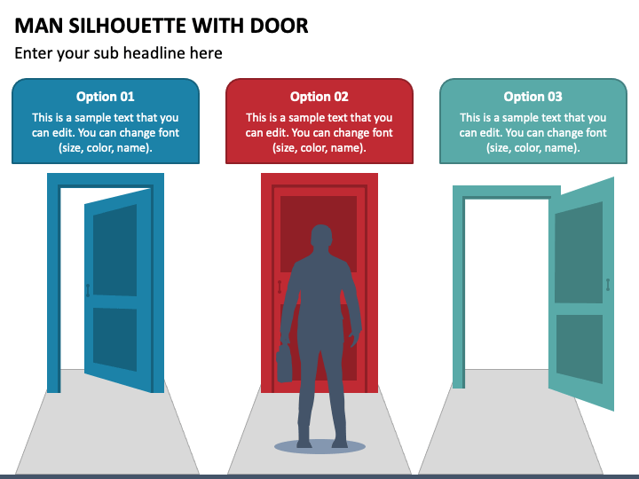 Man Silhouette with Door PPT Slide 1