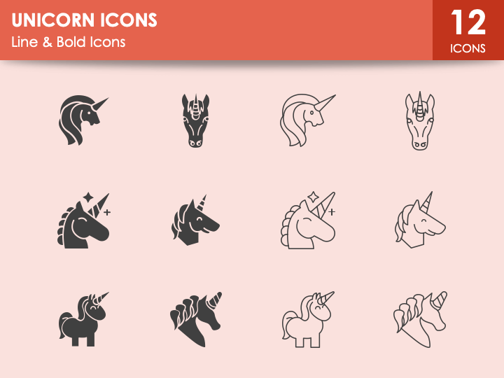Unicorn Icons PPT Slide 1