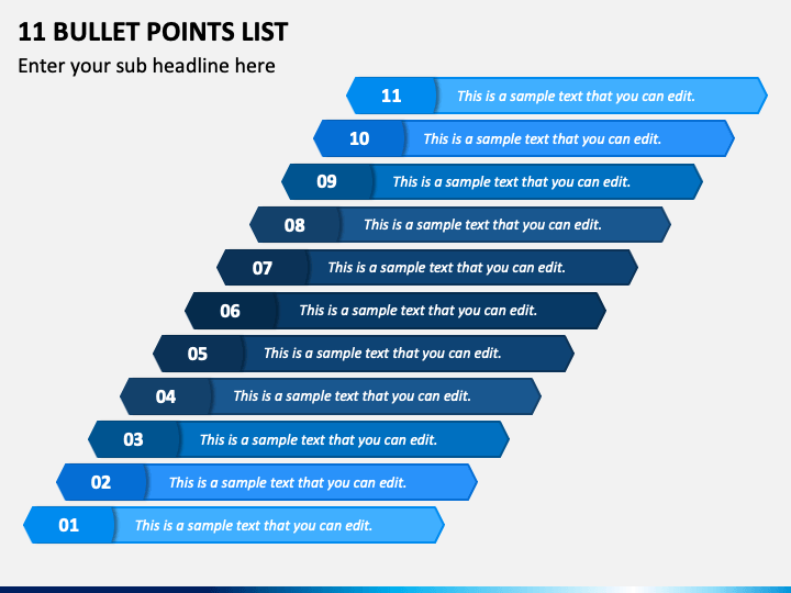 11 Bullet Points List PPT Slide 1