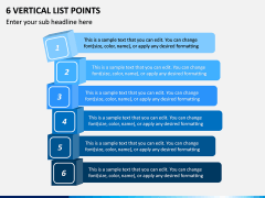 6 Vertical List Points PPT Slide 1