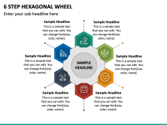 6 Step Hexagonal Wheel PPT Slide 2