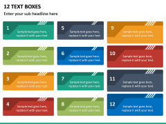 12 Text Boxes PPT Slide 2