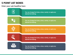 5 Point List Boxes PPT Slide 2