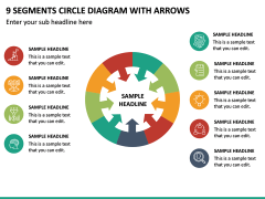 9 Segments Circle Diagram with Arrows PPT Slide 2