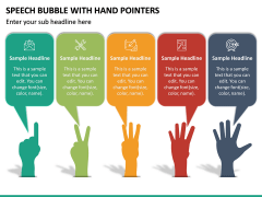 Speech Bubble with Hand Pointers PPT Slide 2