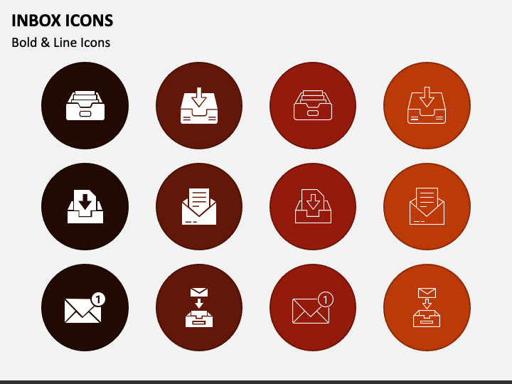 Inbox Icons PPT Slide 1