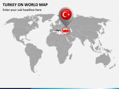 Turkey on World Map PPT Slide 2