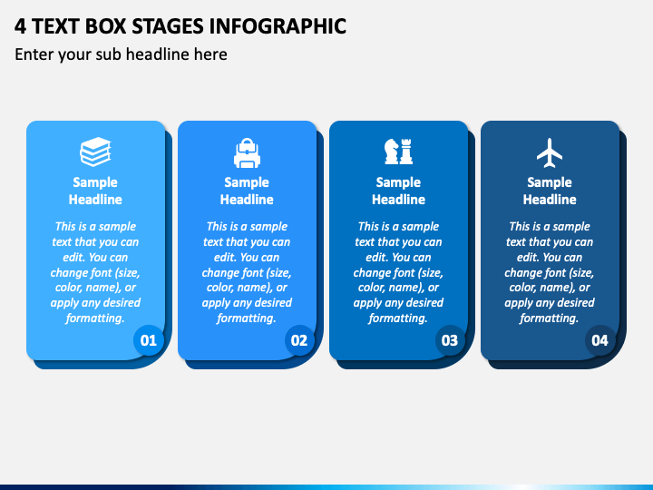 4 Text Box Stages Infographic PPT Slide 1