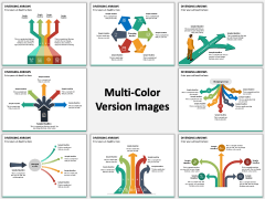 Diverging Arrows Multicolor Combined