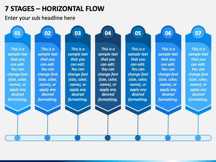 7 Stages - Horizontal Flow PPT Slide 1
