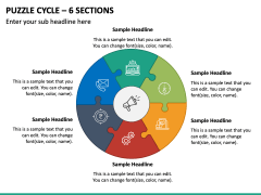 Puzzle Cycle - 6 Sections PPT Slide 2