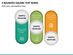3 Rounded Square Text Boxes PPT Slide 2