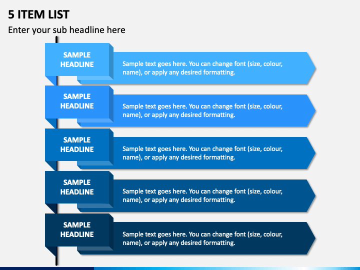 5 Item List PPT Slide 1